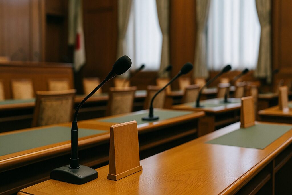 証人喚問が実施される国会の様子と歴史的事例のイメージ