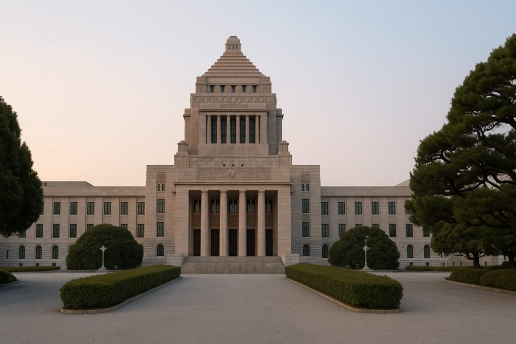 衆議院の内閣不信任決議の流れをイメージした写真