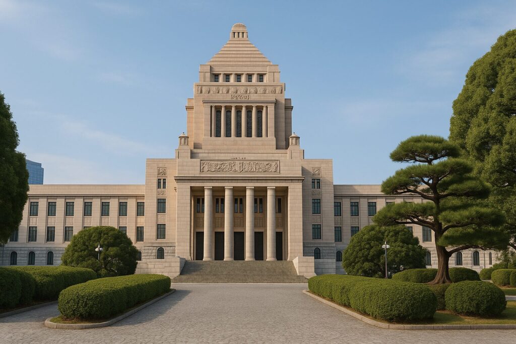 内閣不信任案の提出手続きをイメージした議員活動の写真
