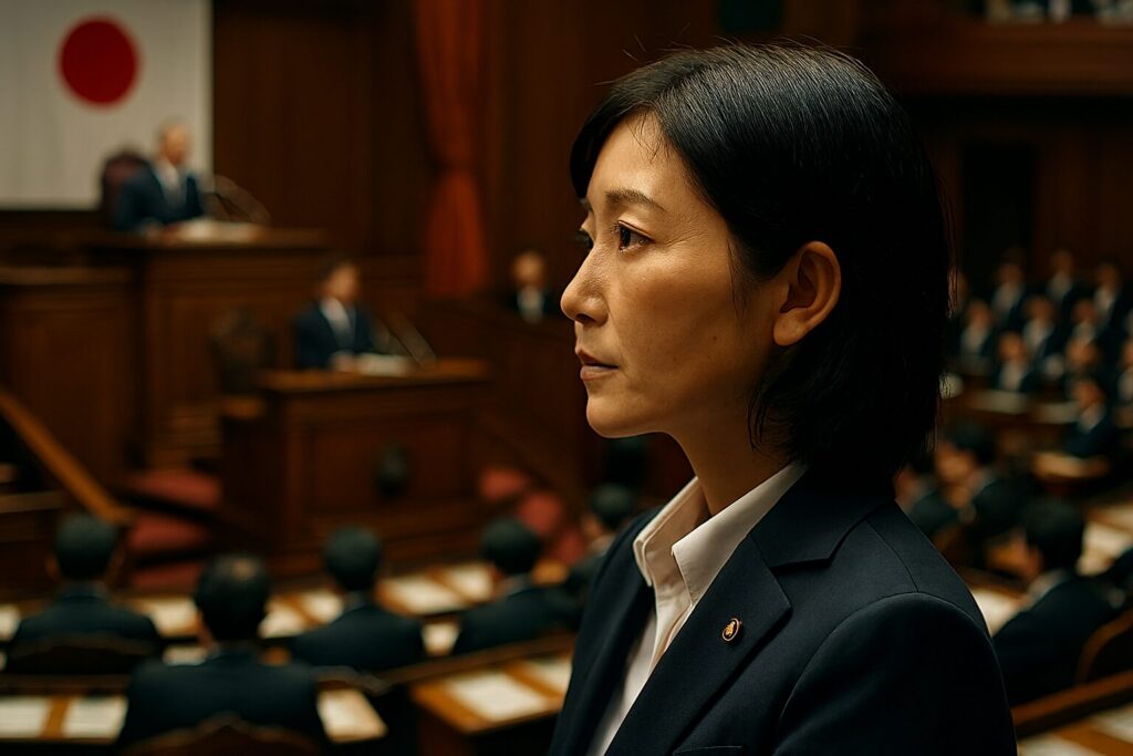 参議院本会議場での質疑の様子 - 組織内議員が専門分野について発言している場面