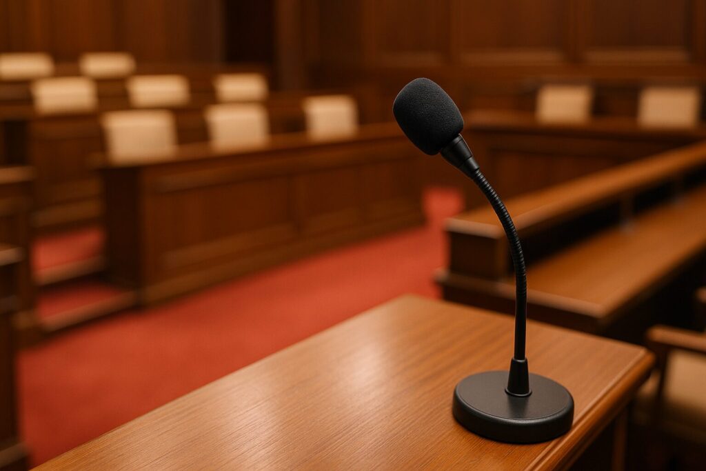 会議室での議論や株主総会などの様々な会議の場面