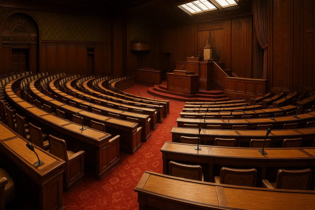 国会議事堂の衆議院本会議場の様子