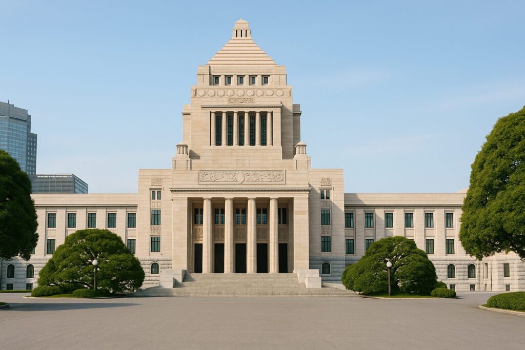 地方議会での条例案上程と議員による審議の様子