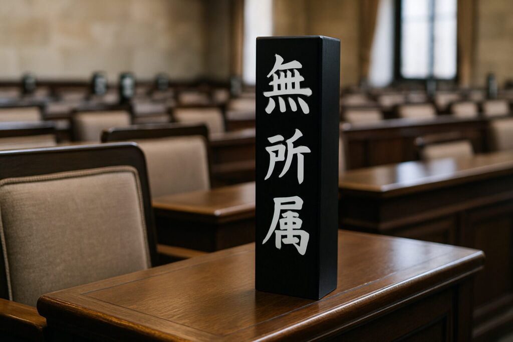 無所属議員が議会で質疑・条例提案に臨むイメージ(政党に属さない立場)