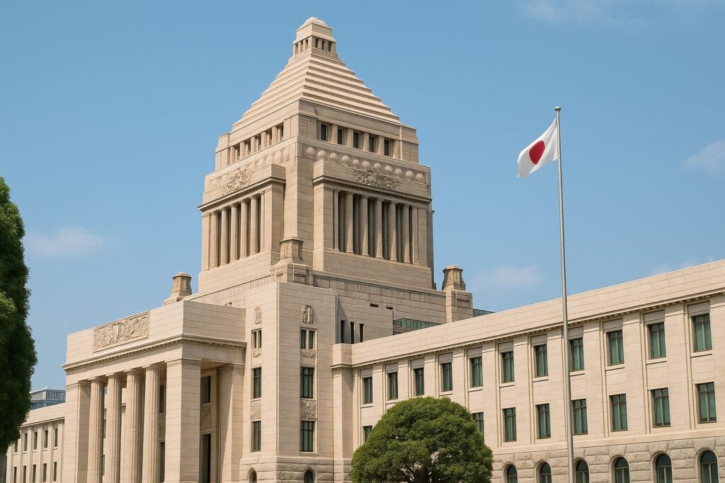 日本の国会議事堂と参議院を象徴する外観