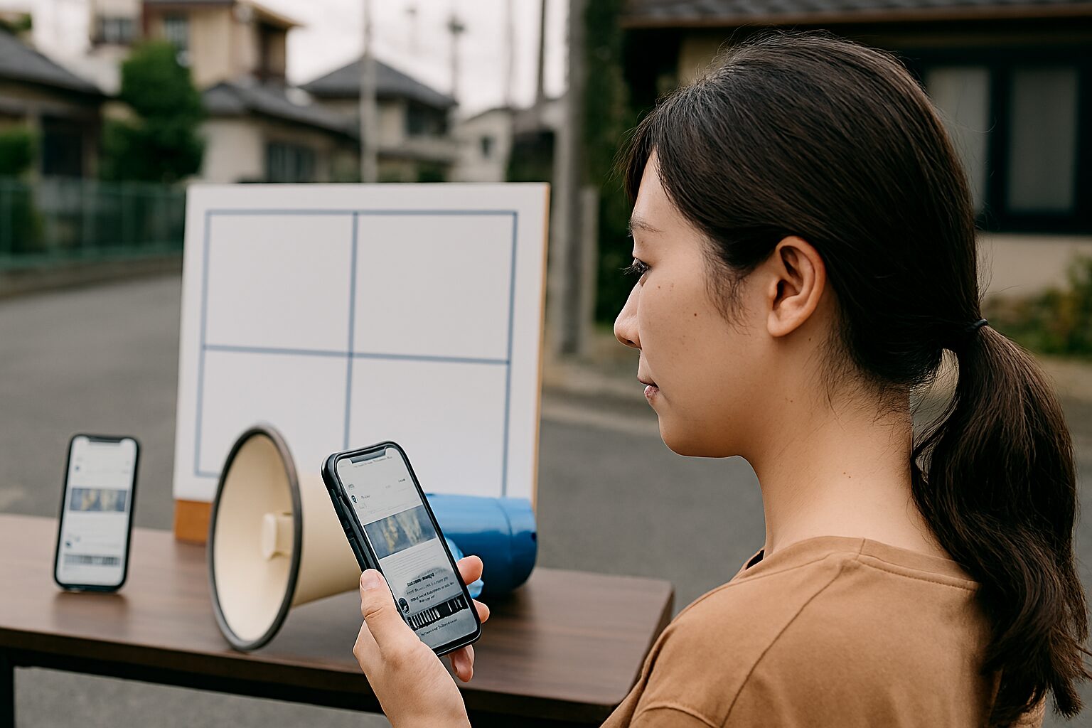 選挙期間中のSNS利用に悩む女性