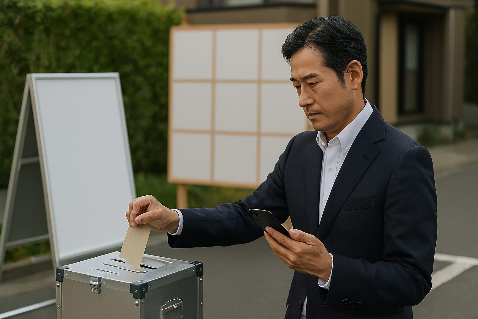 選挙とSNSルールを意識する男性