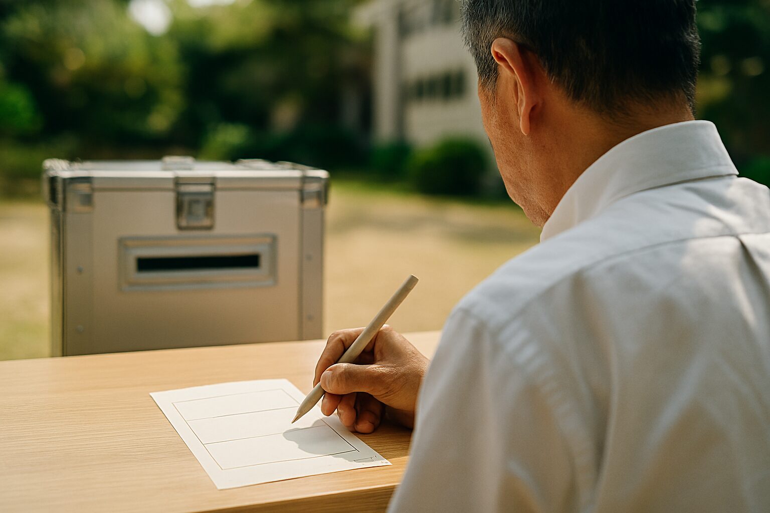 比例代表選挙書き方を実践する日本人男性