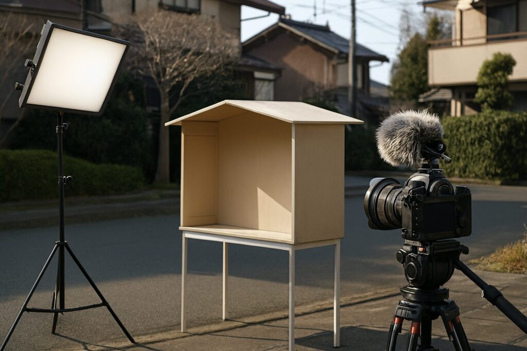 公職選挙法 動画制作用のカメラと三脚
