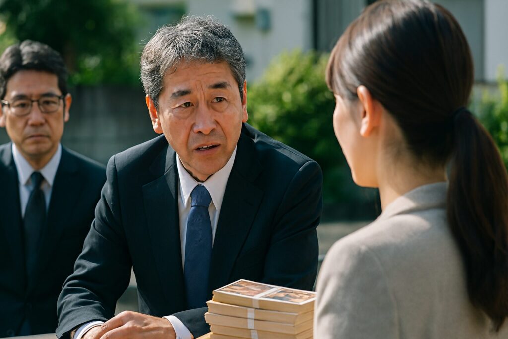 政治団体 相続税を象徴する天秤と封筒