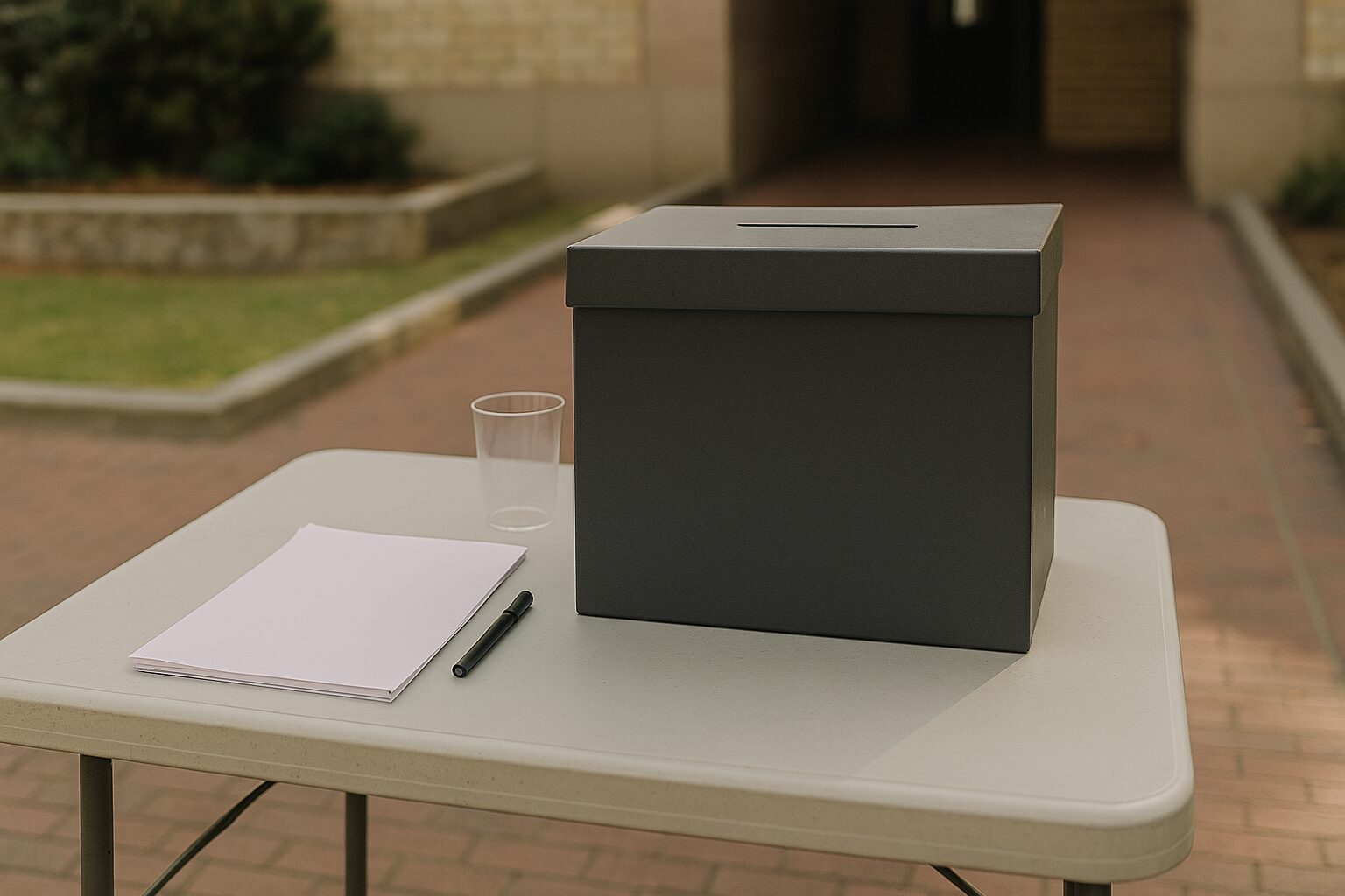 投票数と得票数を象徴する投票箱と用紙