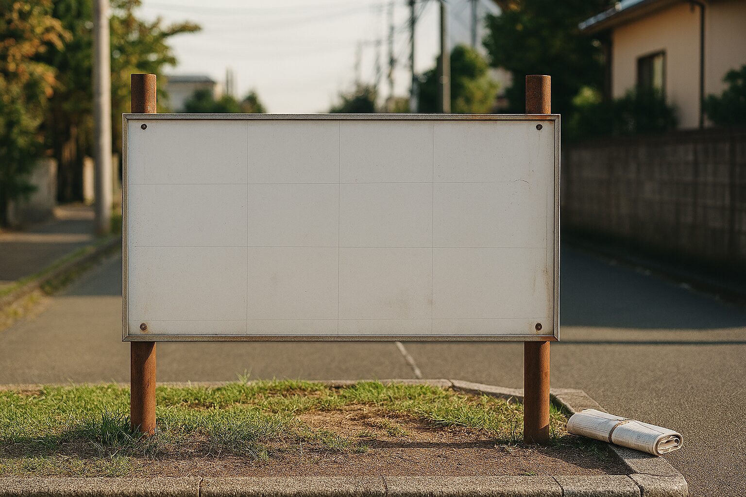 公示告示違いを象徴する選挙掲示板
