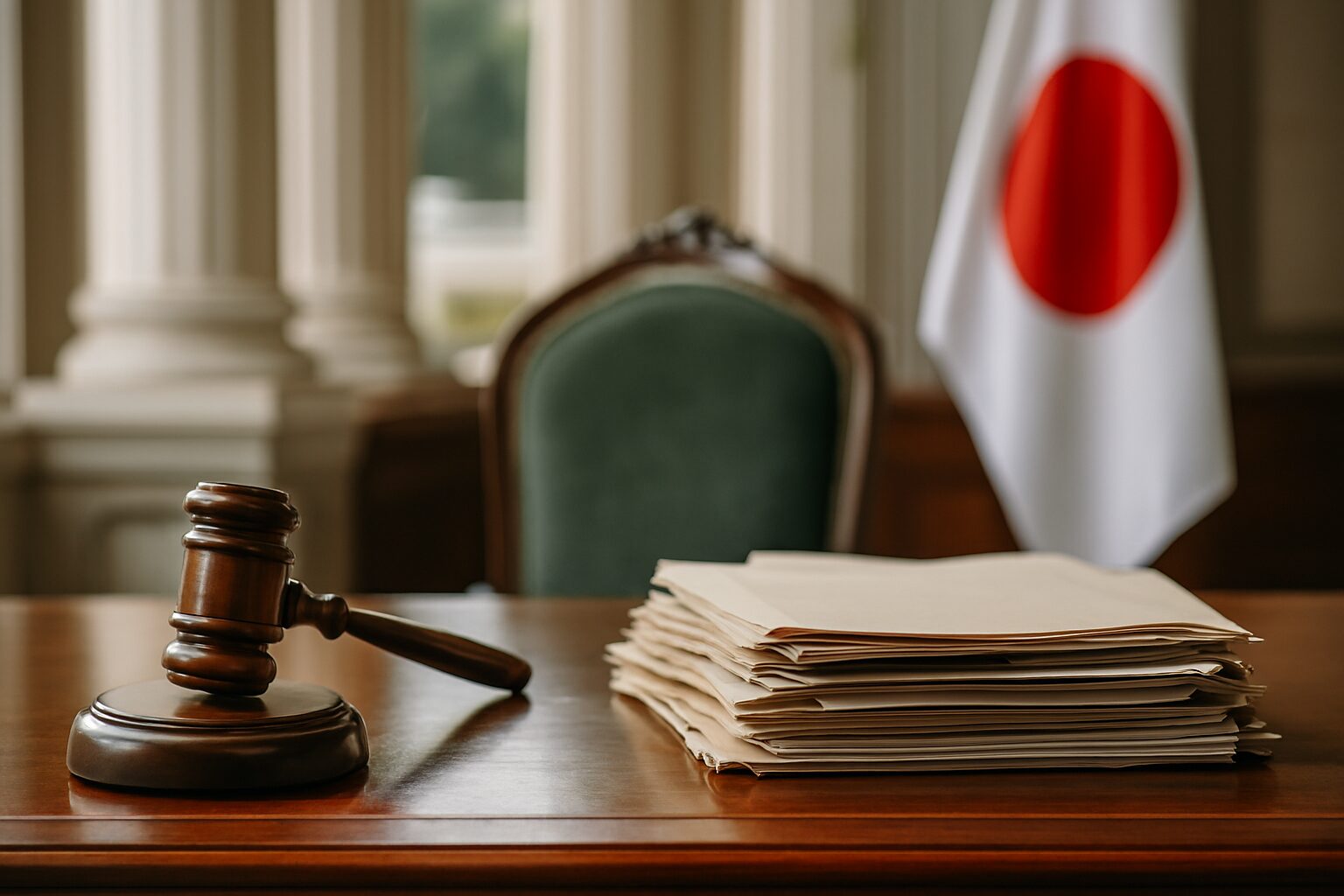 閣僚官僚違いを象徴する机と書類