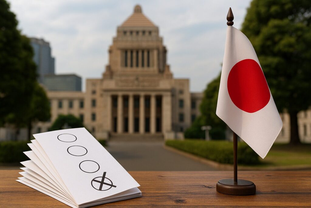 党員になるにはの基本を説明する資料を前に考える人