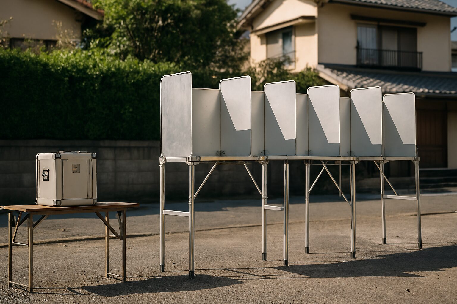 選挙全国区を象徴する投票所風景