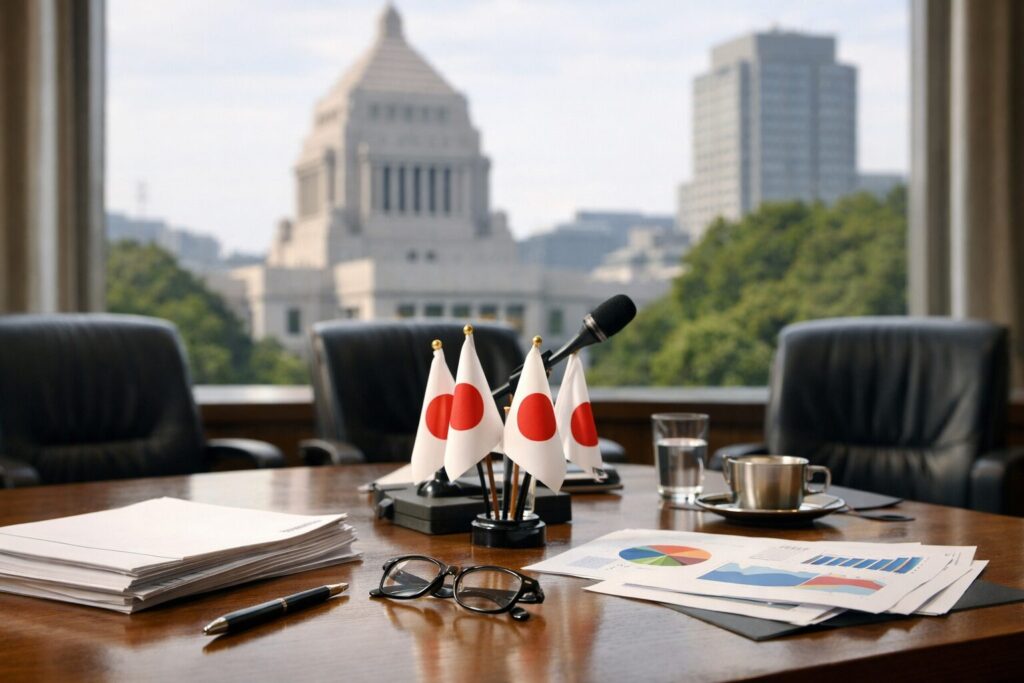 自民党プロジェクトチームの資料配置