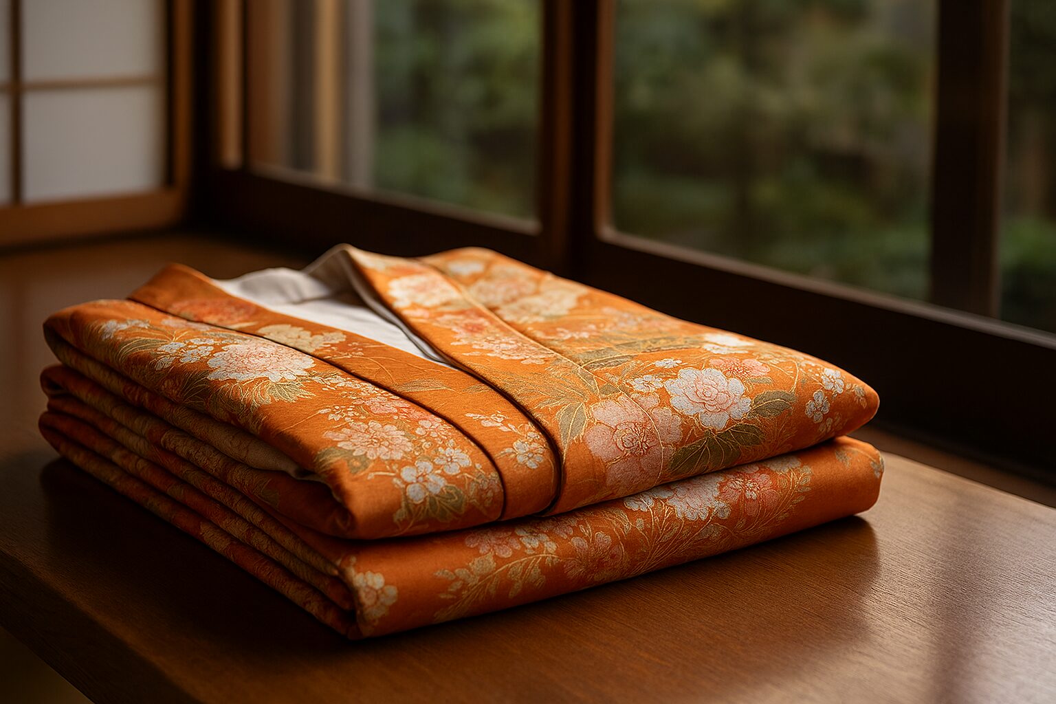 皇室着物お下がりが和室に置かれる