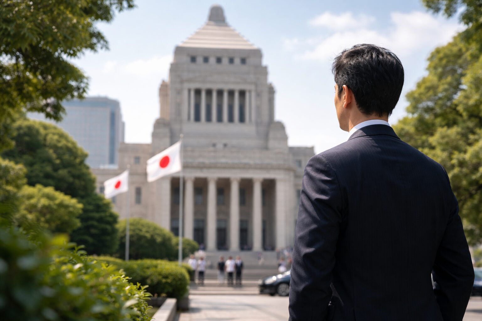 財務省出身政治家に関連する日本人男性の場面