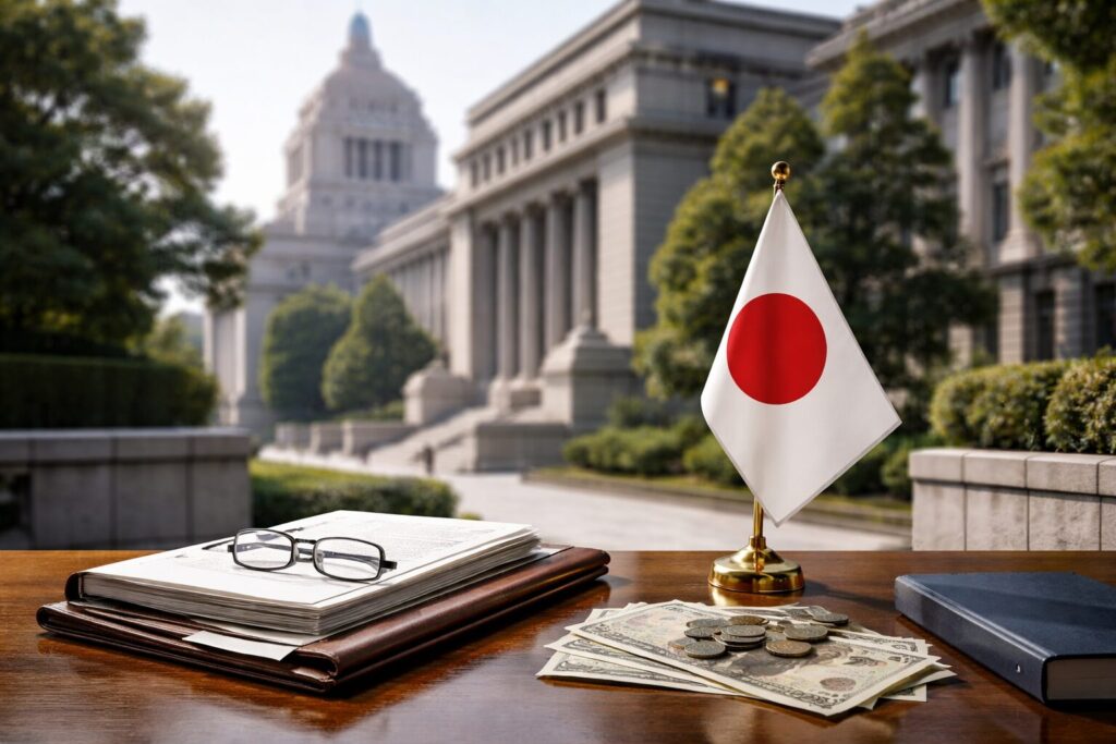 財務省出身政治家の関連資料を示す構図