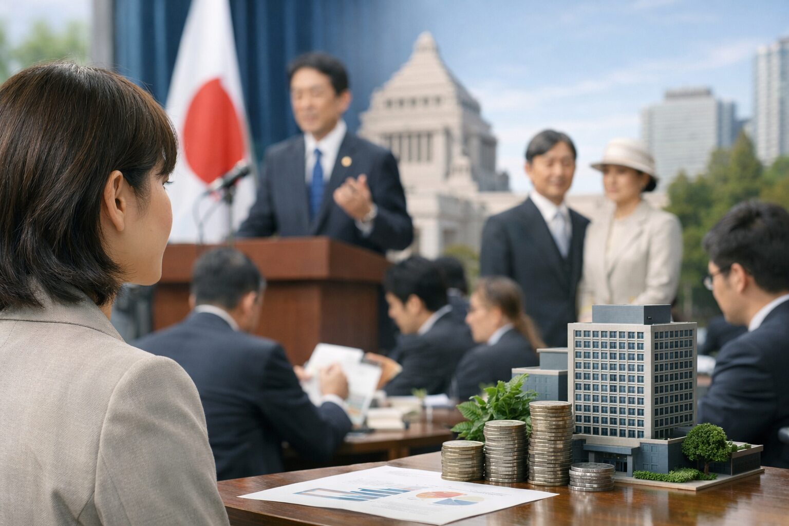 政府系ファンドを解説する日本人男性