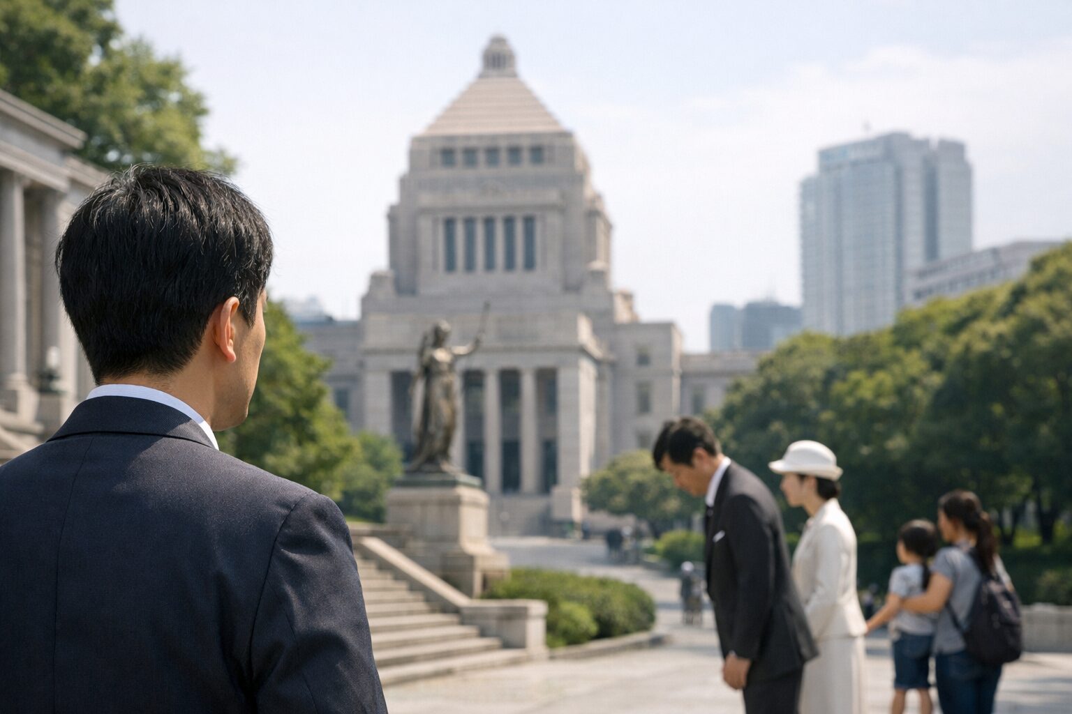 三大義務と三大権利を学ぶ日本人男性