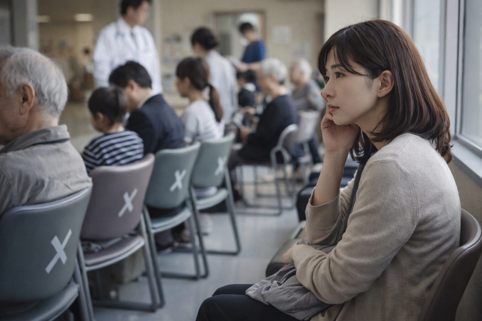 日本人女性が無料低額診療事業の課題を理解する場面