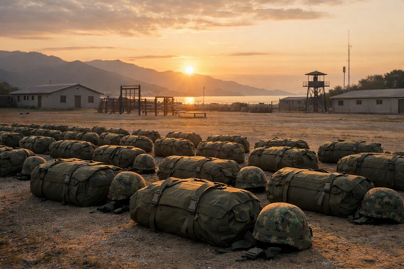 兵役のある国で見られる訓練風景の情景