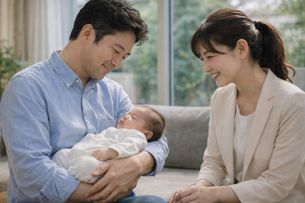 育休義務化の内容を示す日本人女性