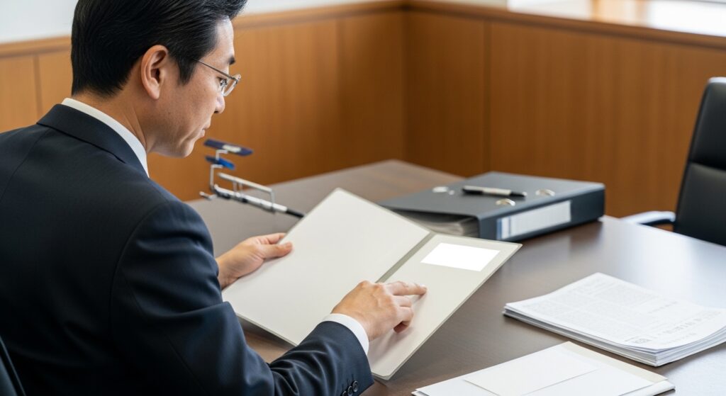 予備自衛官手当を説明する日本人男性