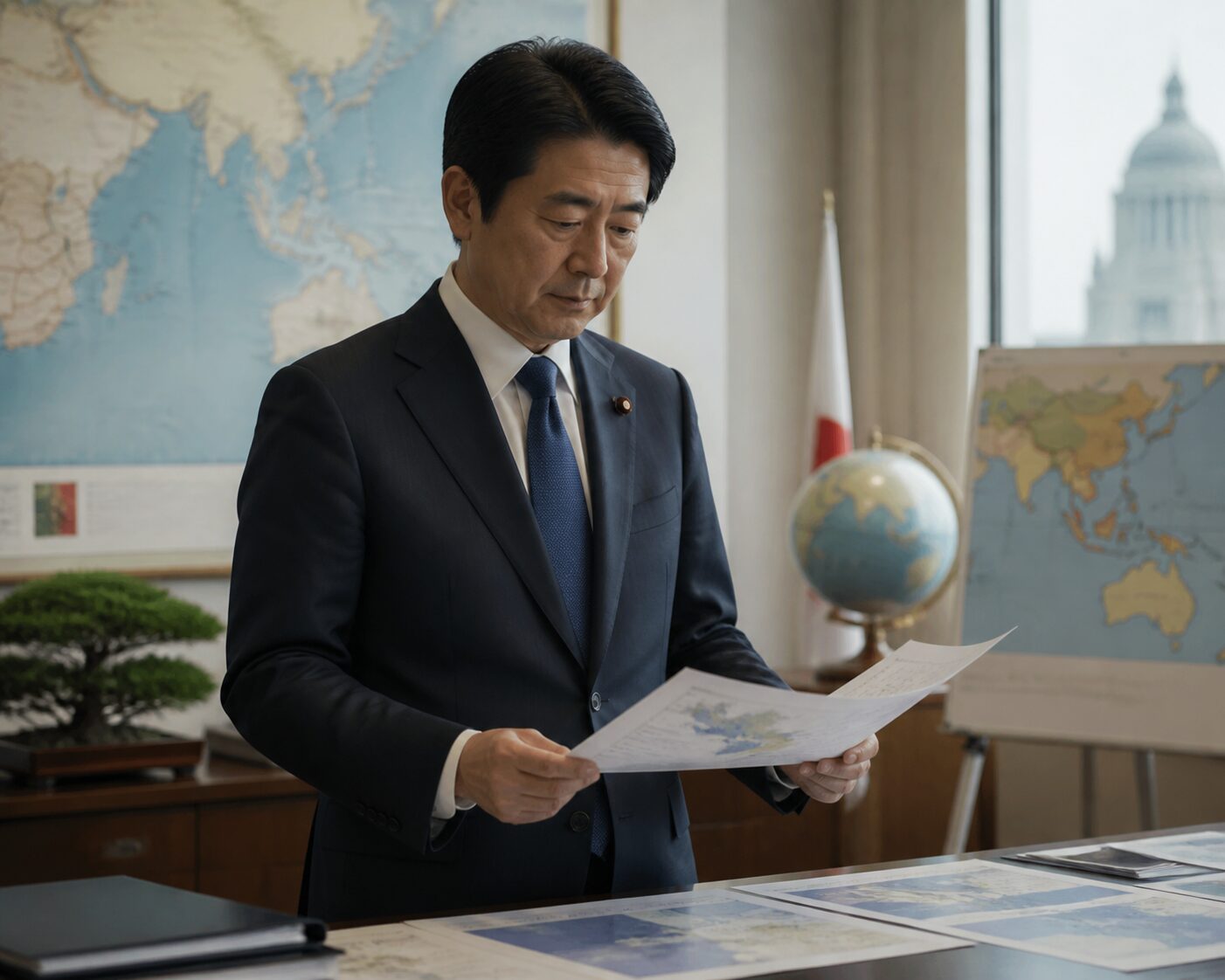 韓国のTPP加盟申請をめぐる国際経済政策と政治判断をイメージした男性の写真