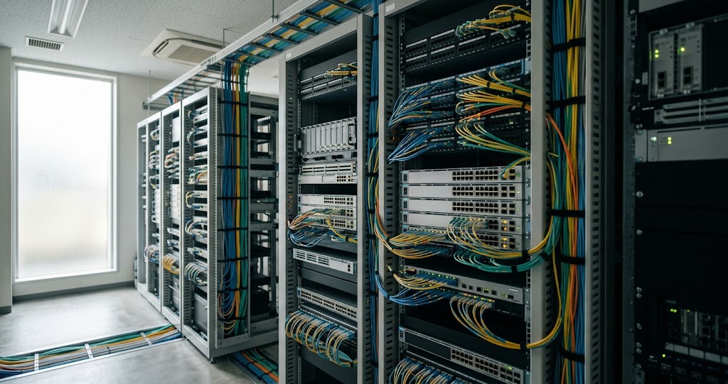 自衛隊の情報基盤や次世代通信技術の活用をイメージした、政治・防衛分野の動向を表すイメージ画像